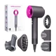 Фен с 5 разными насадками для сушки и укладки hair dryer fan - изображение 1