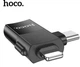 Переходник HOCO UA17 2 в 1 Lightning /TYPE-C ->OTG (USB 2.0) адаптер для подключения флешки к телефону Черный - изображение 14