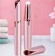 Женский электрический триммер для бровей Eyebrow Trimmer электробритва / эпилятор с подсветкой для депиляции волос над губой / в носу / на лице + щеточка, на батарейках, розовое золото (109575667) - изображение 8