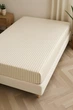 Простирадло на гумці "Stripes beige" з бязі голд 90х200 см - зображення 1