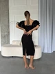 Жіноча вечірня міді сукня з ажурним рукавом Uaclothes M Чорний (like32659-128661352) - изображение 4