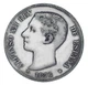 Монета Іспанія 5 песет 1876 Срібло F-VF Король Альфонсо XII (1875 - 1885) (Ag 900, 25 грам) - зображення 1