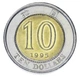 Монета Гонконг 10 долларов 1995 Биметалл F-VF Цветок - изображение 2
