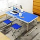 Садовый набор мебели, стол-чемодан для пикника рыбалки, дачи раскладной (3 режима высоты) 120*60*75 см с 4 стульчика 35х32х27 см Синий - изображение 7