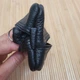 Ключница длинная из кожи черная длинная 2 отдела 15×8см - изображение 5