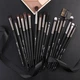 Профессиональные кисти для макияжа BEILI Black 18 единиц, натуральный ворс S5161-BX-E18 - изображение 4