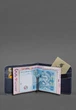 Портмоне з чотирма кишенями та затискачем, шкіра, синій(BB_30003973) - зображення 2