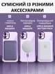 Чохол силіконовий протиударний з магнітом та захистом камери Metal Color Case with MagSafe для Apple iPhone 12 violet - зображення 5
