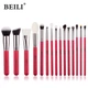 Профессиональные кисти для макияжа BEILI Red 15 единиц, натуральный ворс S5161-HF15 - изображение 1
