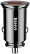 Автомобільний зарядний пристрій Baseus Circular Plastic 30W А+А Black (CCALL-YD01) - изображение 5