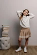 Спiдниця пліссе дитяча зі смужкою ARTKNIT 116 Бежевий (ak39746) - зображення 3