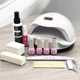 Маникюрный набор Easy Nail Set с лампой SUN, базами, гель-лаком, топом, средством 3в1, маслом и расходниками - изображение 1