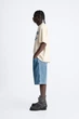 Шорти вільні джинсові Zara Baggy Fit 36 блакитний 5575/498/403 - изображение 4