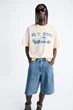 Шорти вільні джинсові Zara Baggy Fit 36 блакитний 5575/498/403 - изображение 5