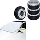 Набір Чохли для коліс UFT Wheelcover 4 R17-R20 з ручками 4 шт Сірі (UFTWheelcover3L) + Накидка з магнітами на лобове скло і дзеркала 115 х 145 см. UFT Windshield 8 від обмерзання (UFTwindshield8) - зображення 1