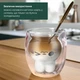 Набор стаканов детских с двойными стенками для кофе, капучино латте 2х250 мл, объемный зайчик, термостойкая чашка - изображение 6