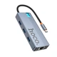 Хаб адаптер Hoco HB51 (Type-C, HDMI, 4K 60Hz, RJ45 Ethernet, до 100 Мбит/с, USB, до 5 Гбит/с, быстрая зарядка, до 100 Вт) - Серый - изображение 7