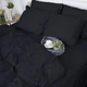 Простынь на резинке MirSon полуторная 90x200+25 см 0848 Blue Black Сатин (2200002027113) - изображение 1