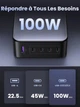 Зарядний пристрій 100W Ugreen X563 Nexode 5-Port Type C Charger, MacBook Pro/Air, iPhone 16/15/14, iPad Pro, Galaxy S24/S23, Pixel 8 Space Grey (35536) - зображення 2