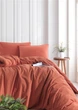 Постельное белье Limasso Stonewashed Ranforce 200 х 220 см Mecca Orange - изображение 1