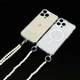 Чохол Прозорий Wave Crossbody With MagSafe з довгим білим ремінцем перлиною для iPhone Xr Білий - зображення 2