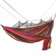 Гамак туристический тканевый с москитной сеткой 240×150 см Hammock, подвесной кемпинговый хлопковый гамак с креплениями и чехлом для дома, дачи, сада, туризма и отдыха, A-001 - изображение 6