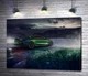 Картина Зеленый автомобиль BMW M8 Gran Coupe дрифтует по темному льду озера 60x44 см Модуль №1 (003231) - изображение 1