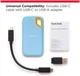 Зовнішній SSD накопичувач SanDisk Extreme Portable V2 2 TB (SDSSDE61-2T00-G25B), up to 1050MB/s, Стандарт IP55, Противоударний, Monterey, Updated Firmware, Б/У - зображення 5