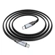 Кабель HOCO U119 Type-C to Type-C 60W 1.2m nylon aluminum connectors Black (6942007605021) - изображение 3