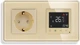 Стеклянный WiFi регулятор теплого пола с розеткой 1DAL Золото (G157D-TR.WF-ST.WT) - изображение 1