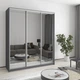 Шкаф-купе трехдверный MebelStar Стандарт AL 3 Зеркала 180x45x210 см Антрацит (MBS-2974) - изображение 1