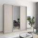 Шкаф-купе трехдверный MebelStar Стандарт AL 2ДСП/Зеркало 190x45x240 см Кашемир (MBS-1546) - изображение 1
