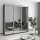 Шкаф-купе трехдверный MebelStar Стандарт AL 3 Зеркала 190x45x210 см Антрацит (MBS-2975) - изображение 1