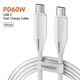 Кабель Toocki Type-C PD 60W 1.0 м White Швидка зарядка та передача даних - зображення 1