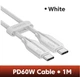 Кабель Toocki Type-C PD 60W 1.0 м White Швидка зарядка та передача даних - зображення 2