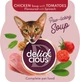 Упаковка вологого корму для дорослих котів Delickcious суп з куркою томатами та шпинатом 80 г x 12 шт (D6251301) - зображення 2