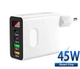 Сетевое зарядное устройство для айфона самсунга на 4 порта 45W Адаптер USB Type C для Samsung Apple iPhone iPad Xiaomi Huawei Google Блок питания зарядка для телефона смартфона планшета легкий для путешествий White LEXEGO F004-W - изображение 6