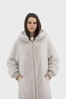 Жіноча екошуба з капюшоном та блискавкою, стиль sport-casual Bella Bicchi (перловий, 58), 33158, 26642 - изображение 2