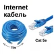 Кабель для інтернету патч-корд Ethernet-Ethernet RJ-45 CAT 5е 75м Синій (87150/75unk) - зображення 1