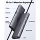 Концентратор Ugreen USB3.1 Type-C to HDMI/VGA/USB 3.0х3/RJ45/SD/TF/PD/35мм TRRS 100W 10-in-1 (15601) (249261) - зображення 3