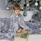Плед, що світиться в темряві, плюшеве покривало Blanket kids Magic Star 150х100 см. Колір: сірий - зображення 6