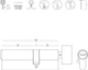 Цилиндр MVM P6P 35T/55 SN ключ-вороток 90 мм Матовый никель (P6P35T/55 SN) - изображение 2