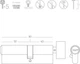 Цилиндр MVM P6P 50/40T SN ключ-вороток 90 мм Матовый никель (P6P50/40T SN) - изображение 2