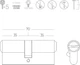 Цилиндр MVM P6P 35/35 SB ключ-ключ 70 мм Матовая латунь (P6P35/35 SB) - изображение 2