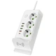 Мережевий фільтр-подовжувач з бездротовою зарядкою, 3 розетками, 4 USB, 1 Type-C трійник переноска Білий 3м - зображення 7