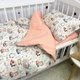 Детское постельное белье в кроватку 120х60 см для девочки Oh My Kids «Зайчики Лисички» персиковый - изображение 2