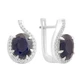 Серебряные серьги с натуральным сапфиром 7.667ct, фианитами (2173960) - изображение 1
