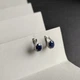 Серебряные серьги с натуральным сапфиром 7.667ct, фианитами (2173960) - изображение 4