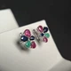 Срібні сережки з натуральним сапфіром 4.05ct, смарагдом рубіном (2182412) - зображення 2