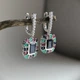 Серебряные серьги с натуральным сапфиром 4.05ct, изумрудом, рубином (2182399) - изображение 3